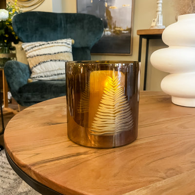 Decoración Velas y accesorios Portavelas Cristal Marrón