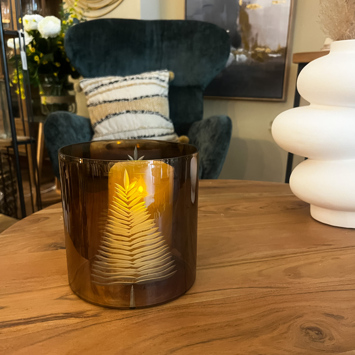 Decoración Velas y accesorios Portavelas Cristal Marrón