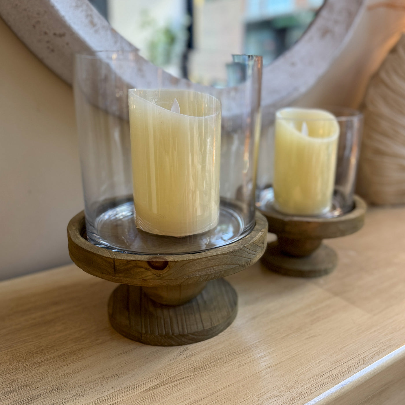 Decoración Velas y accesorios Portavelas Madera Natural