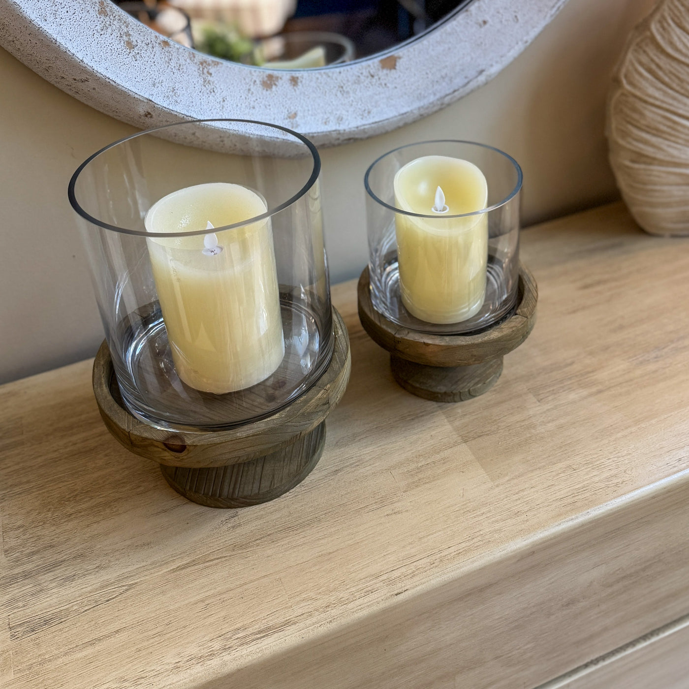 Decoración Velas y accesorios Portavelas Madera Natural
