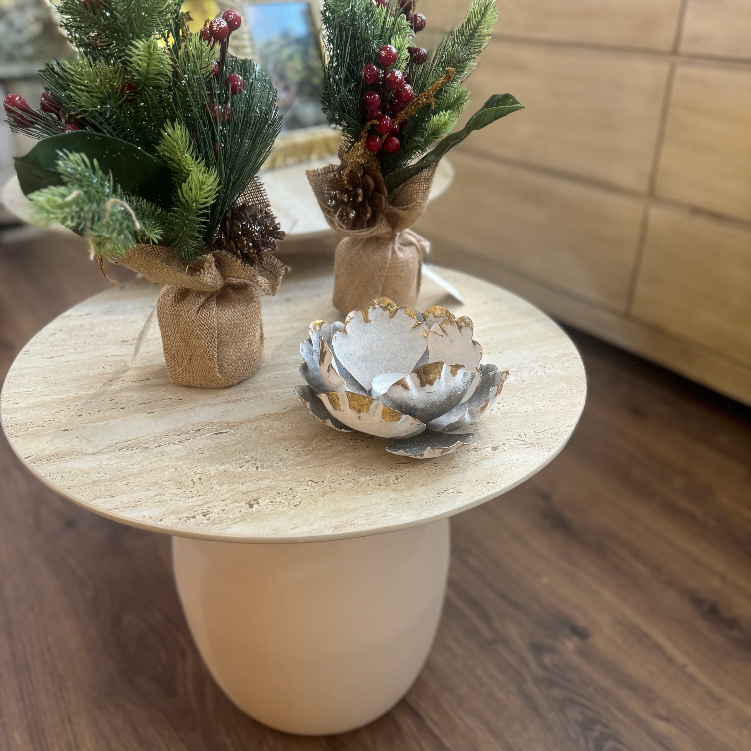 Decoración Velas y accesorios Portavelas Metal Blanco