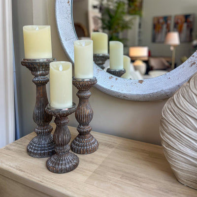 Decoración Velas y accesorios Portavelas Vidrio y cristal Blanco