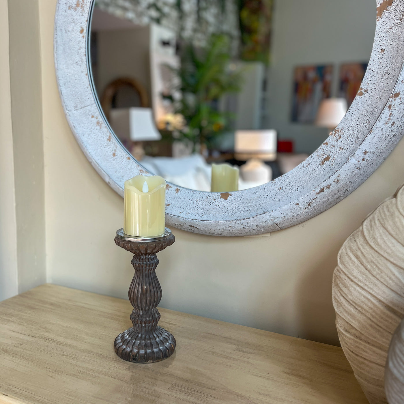 Decoración Velas y accesorios Portavelas Vidrio y cristal Blanco