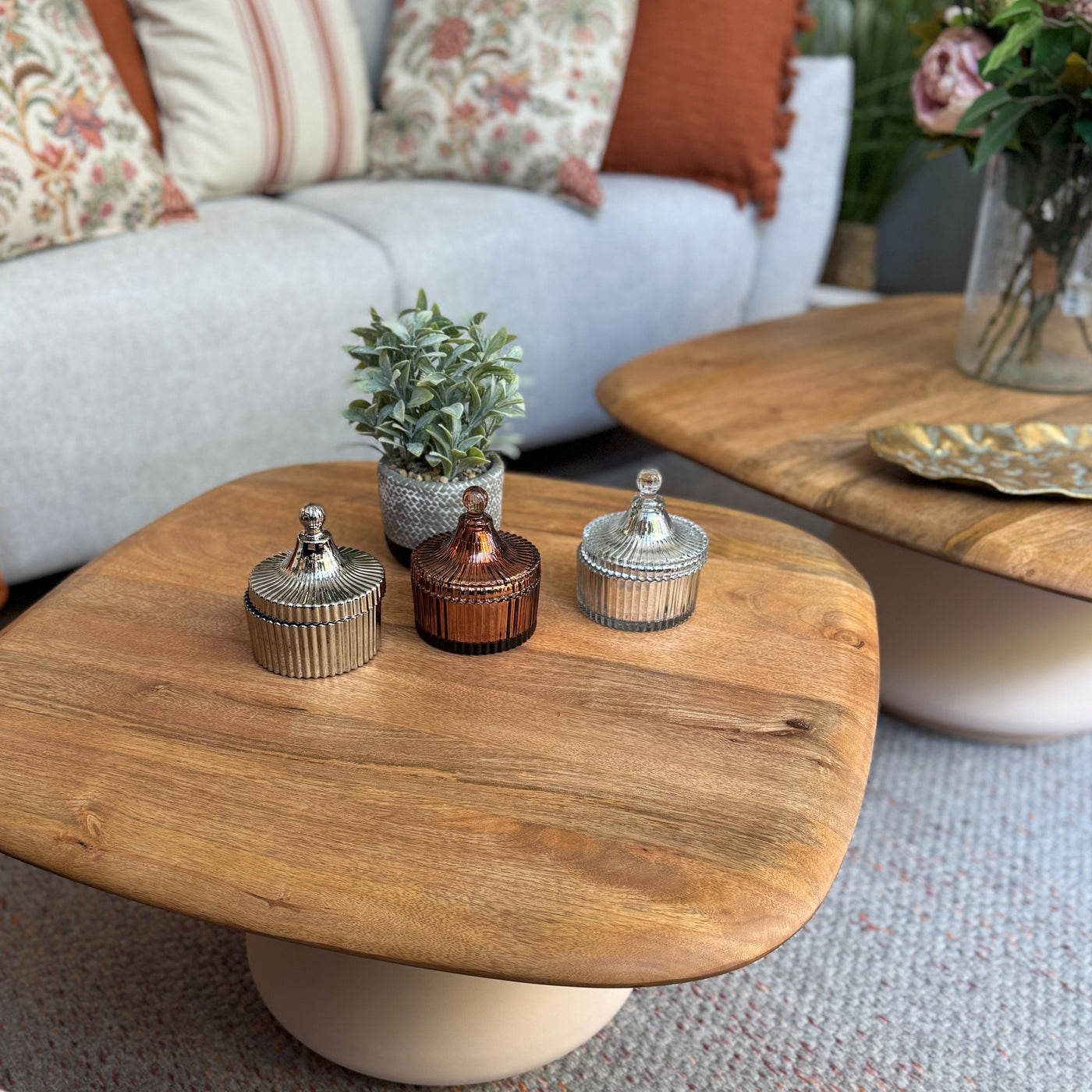 Decoración Velas y accesorios Portavelas Vidrio y cristal Cobrizo