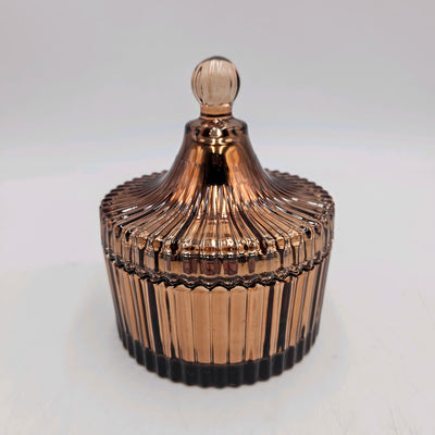 Decoración Velas y accesorios Portavelas Vidrio y cristal Cobrizo