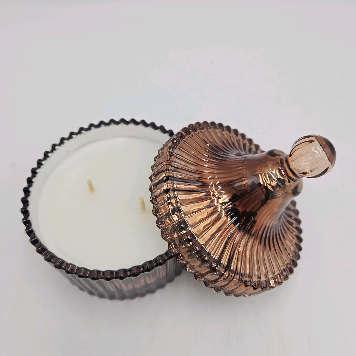 Decoración Velas y accesorios Portavelas Vidrio y cristal Cobrizo