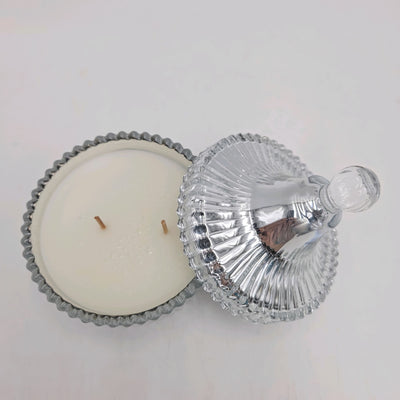 Decoración Velas y accesorios Portavelas Vidrio y cristal Gris