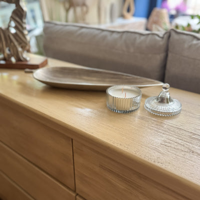 Decoración Velas y accesorios Portavelas Vidrio y cristal Gris