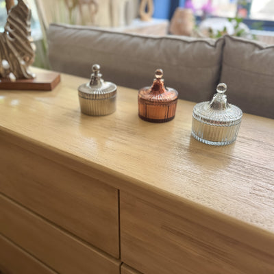 Decoración Velas y accesorios Portavelas Vidrio y cristal Plateado