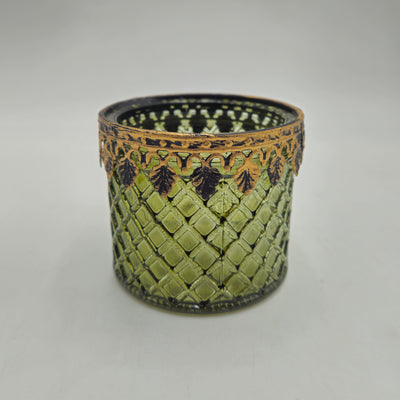 Decoración Velas y accesorios Portavelas Vidrio y cristal Verde