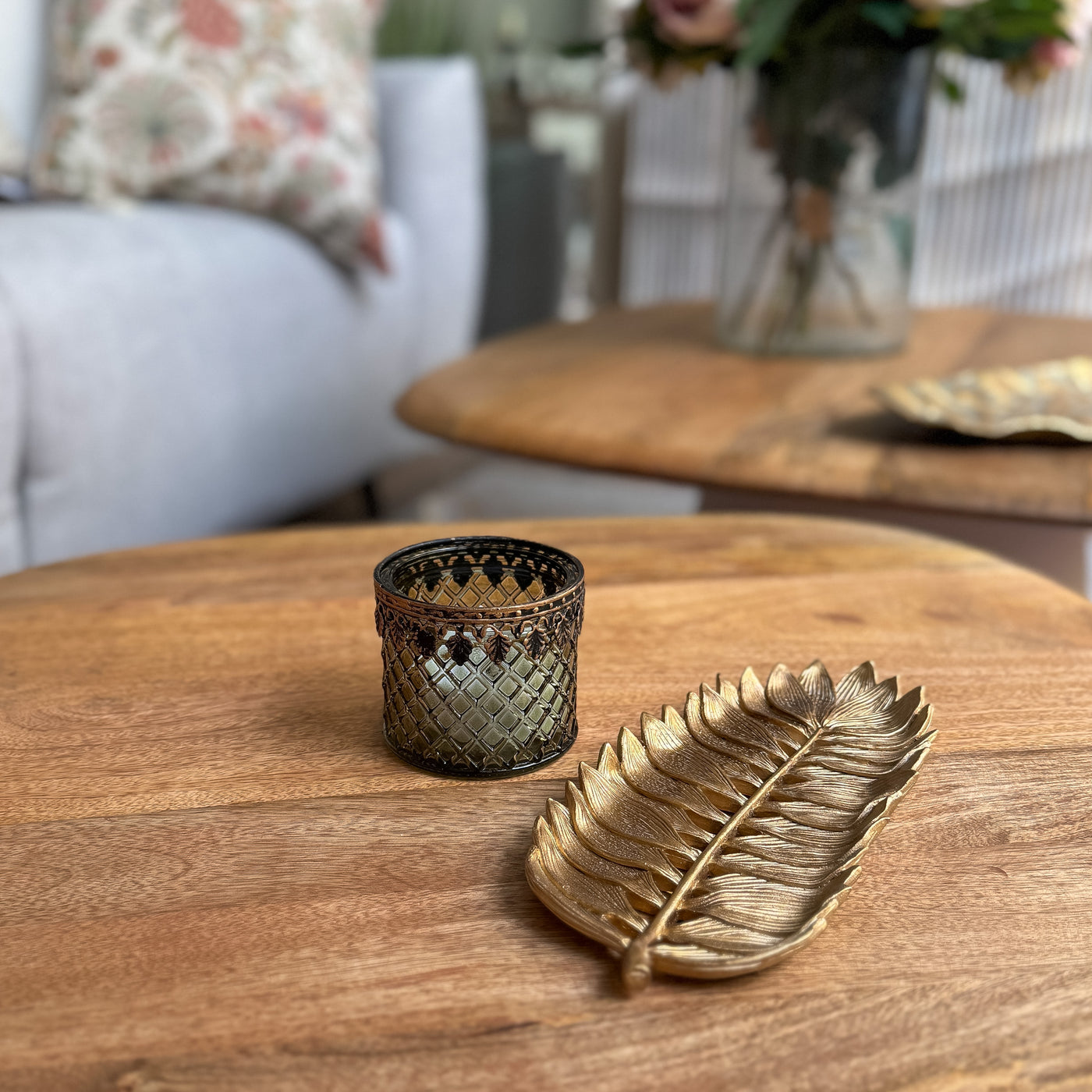 Decoración Velas y accesorios Portavelas Vidrio y cristal Verde