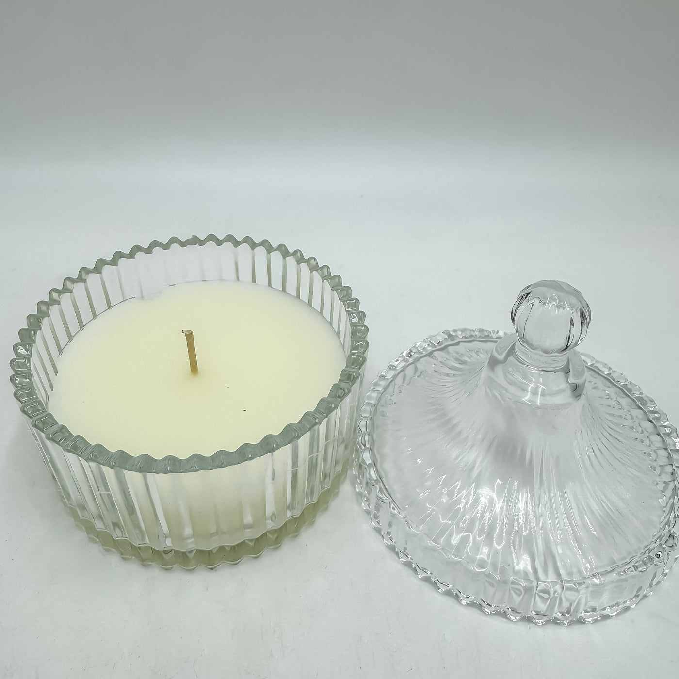 Decoración Velas y accesorios Velas De cera Vidrio y cristal Blanco