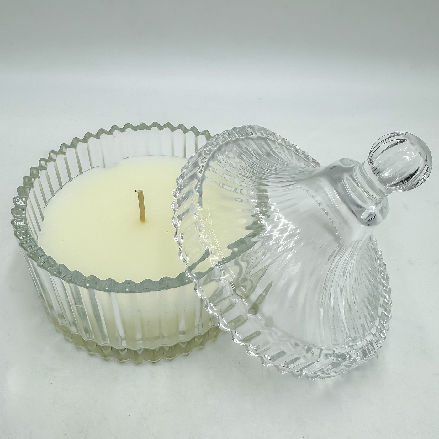 Decoración Velas y accesorios Velas De cera Vidrio y cristal Blanco