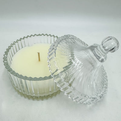 Decoración Velas y accesorios Velas De cera Vidrio y cristal Blanco