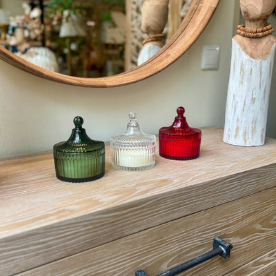 Decoración Velas y accesorios Velas De cera Vidrio y cristal Verde