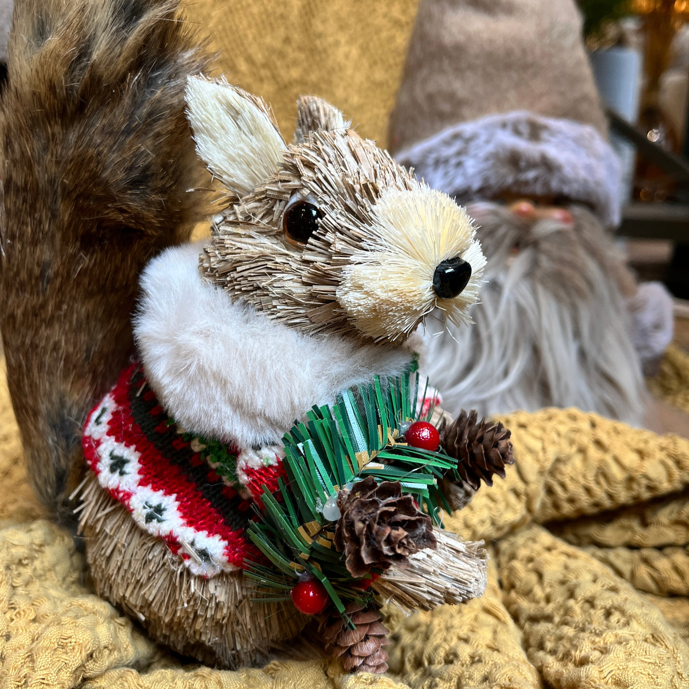 Figuras decorativas Navidad Fibras naturales Marrón