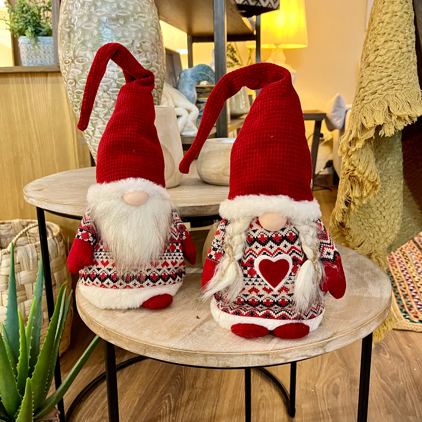 Figuras decorativas Navidad Poliéster Rojo