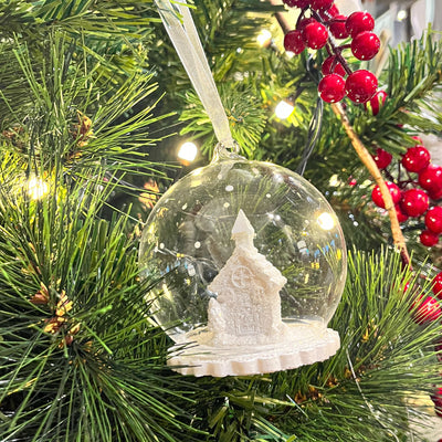 Figuras decorativas Navidad Vidrio y cristal Blanco