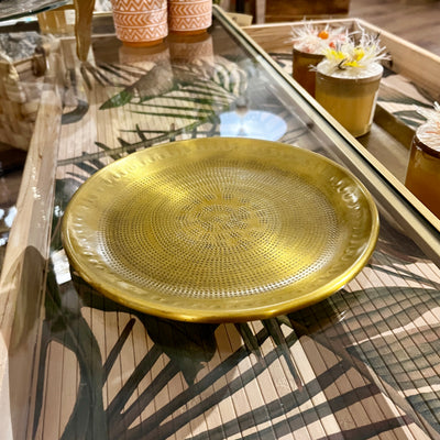 Bandeja dorada envejecida 20x20 cm