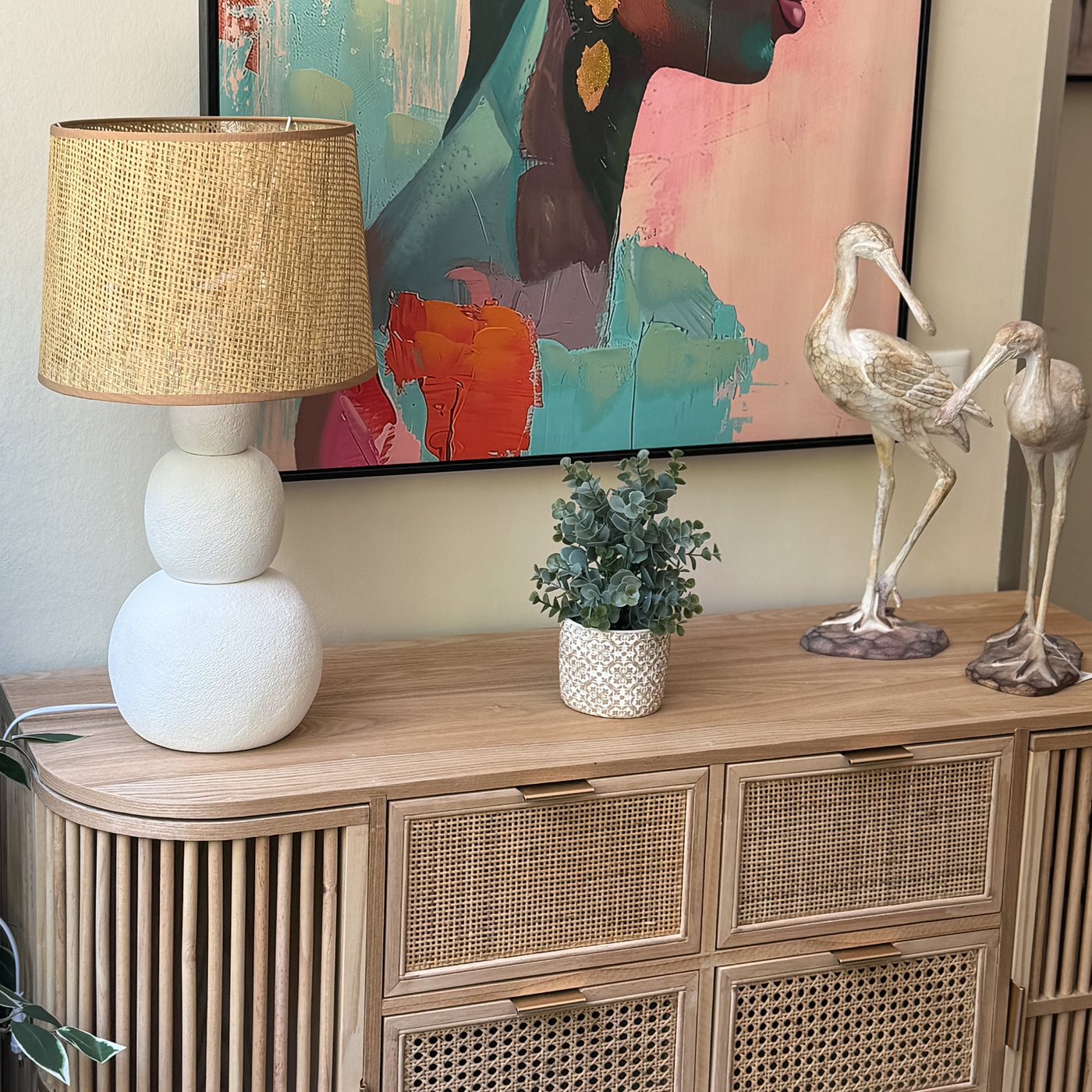 Iluminación De sobremesa Resina Blanco