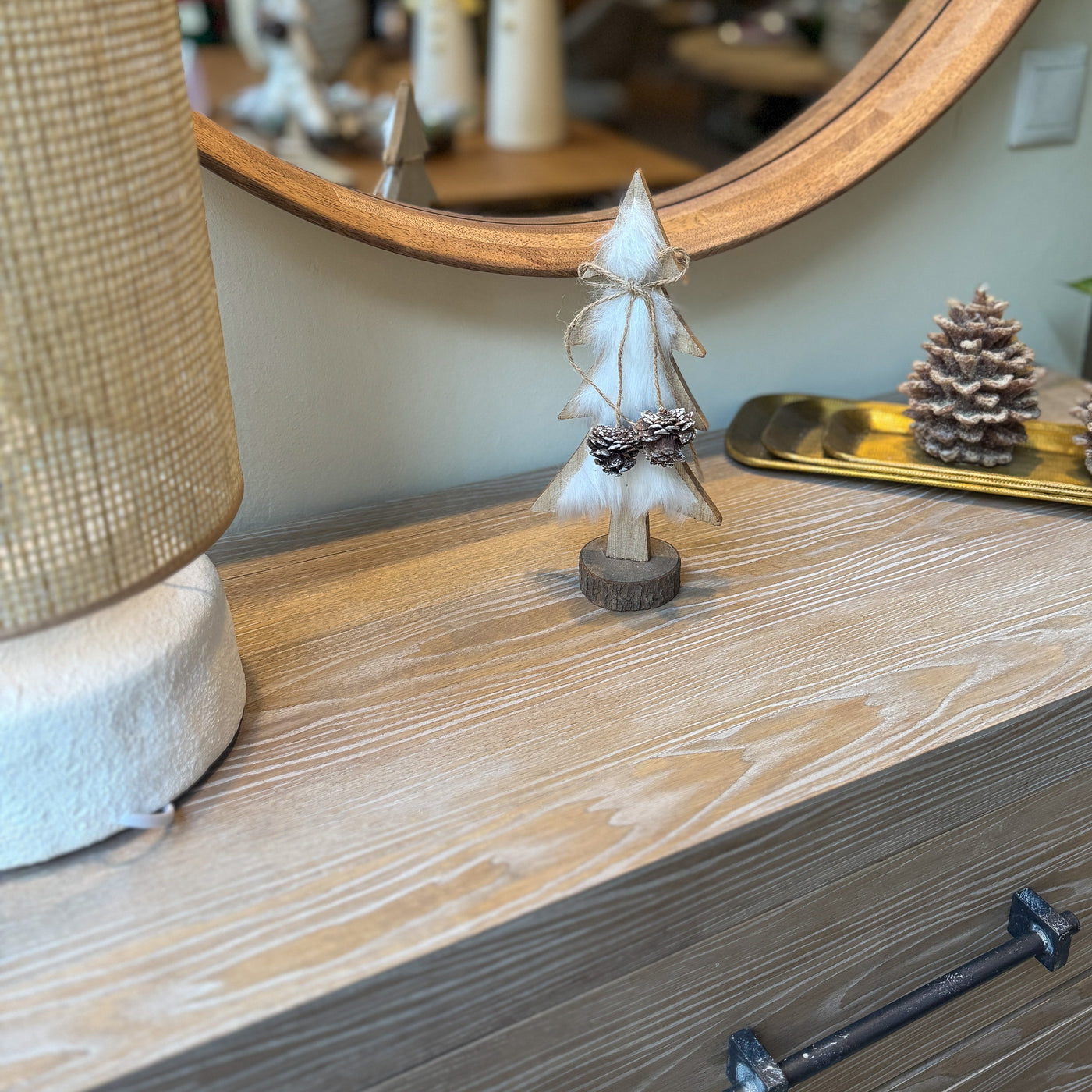 Iluminación Navidad Madera Blanco