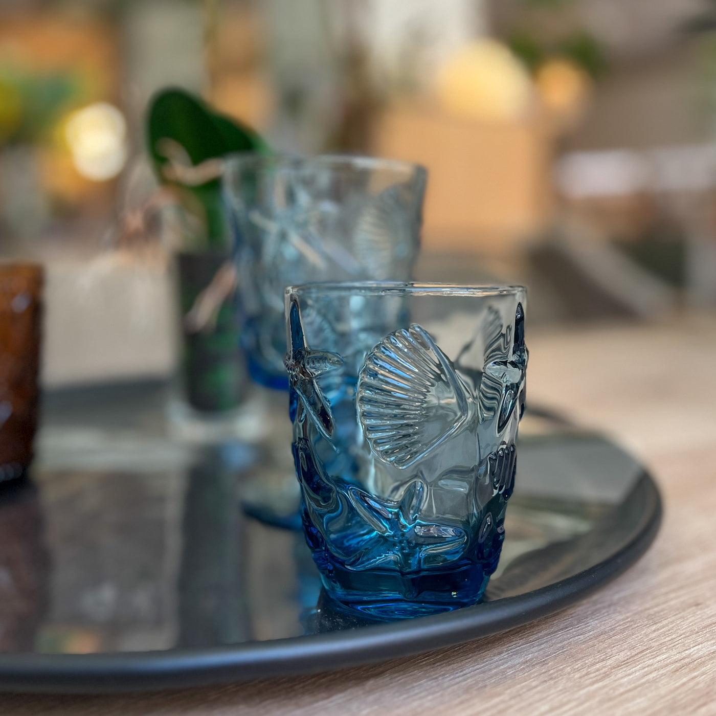 Menaje hogar Cristalería Vasos Vidrio y cristal Azul