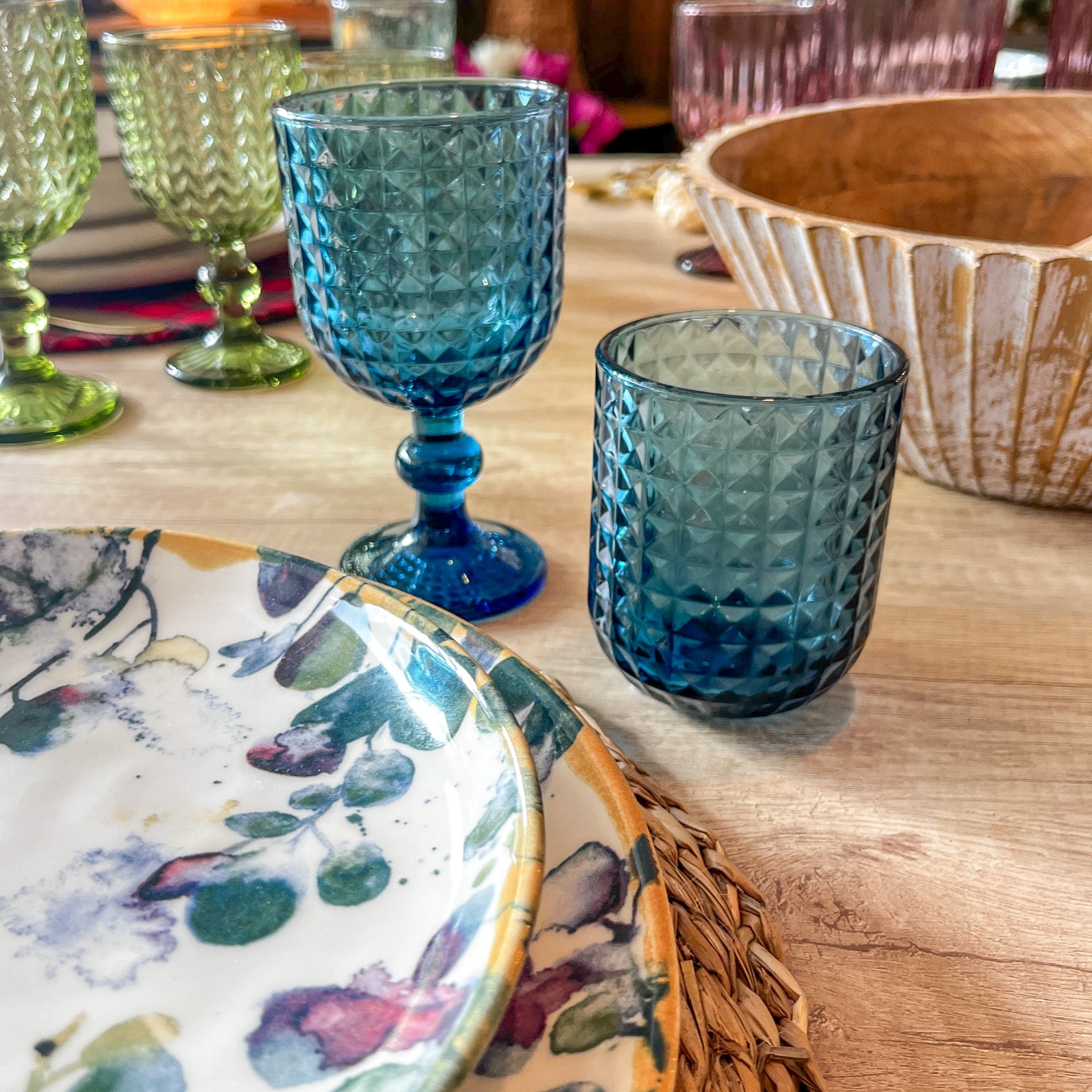 Menaje hogar Cristalería Vasos Vidrio y cristal Azul