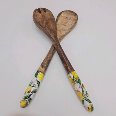 Menaje hogar Cubertería Juego de ensalada Madera Amarillo