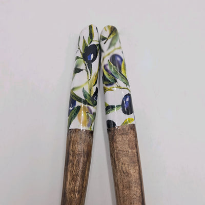 Menaje hogar Cubertería Juego de ensalada Madera Verde