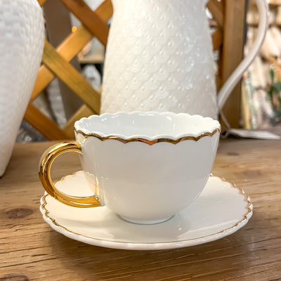 Menaje hogar Tazas y teteras Juego de tazas Porcelana Blanco