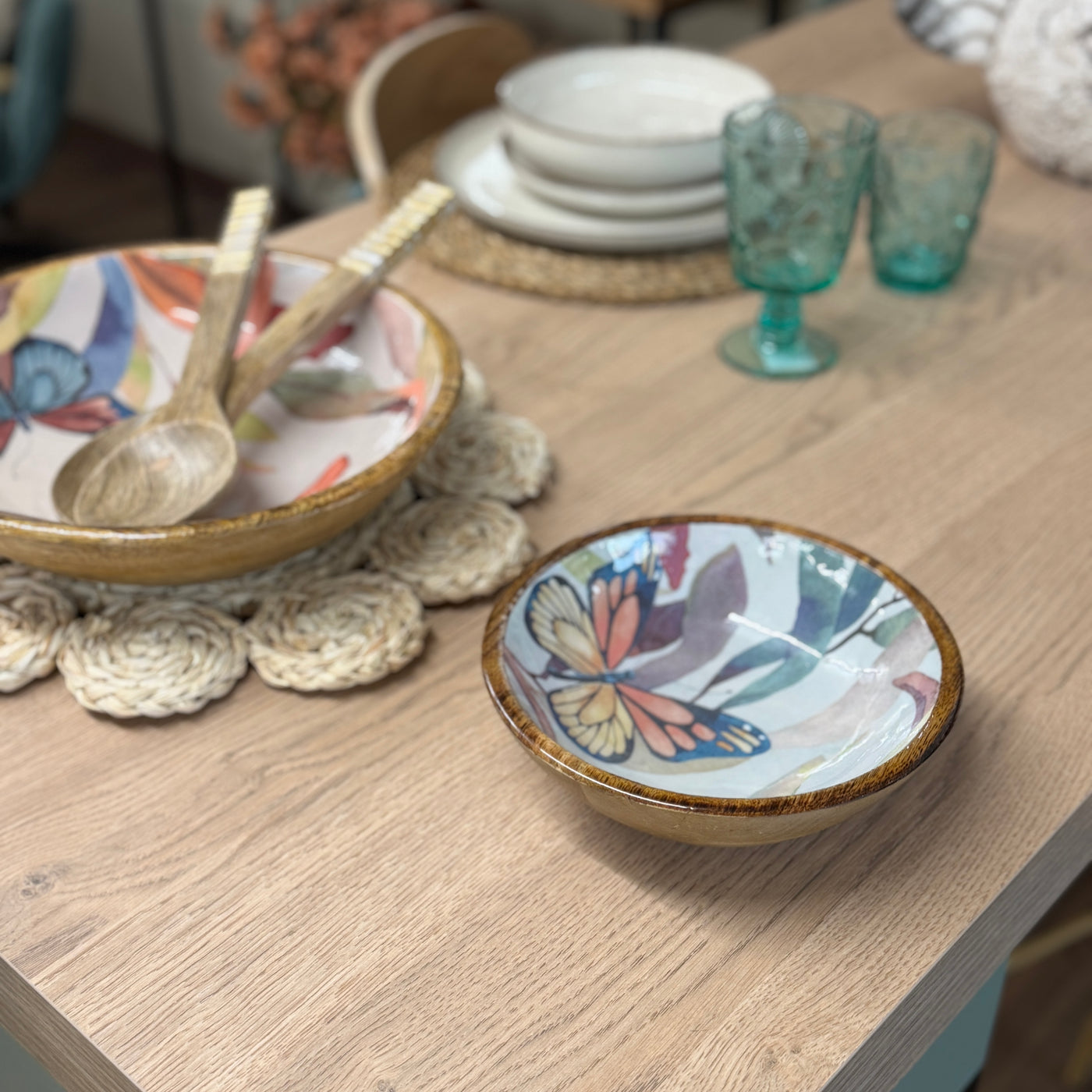 Menaje hogar Vajillas Cuencos Madera Multicolor