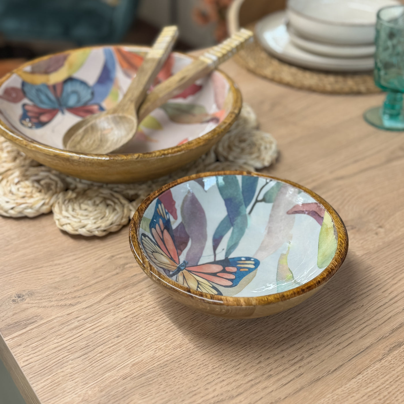 Menaje hogar Vajillas Cuencos Madera Multicolor