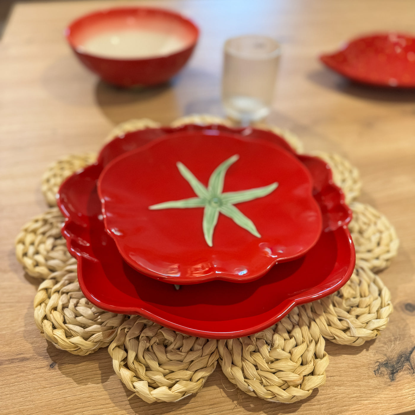 Menaje hogar Vajillas Platos Cerámica Rojo