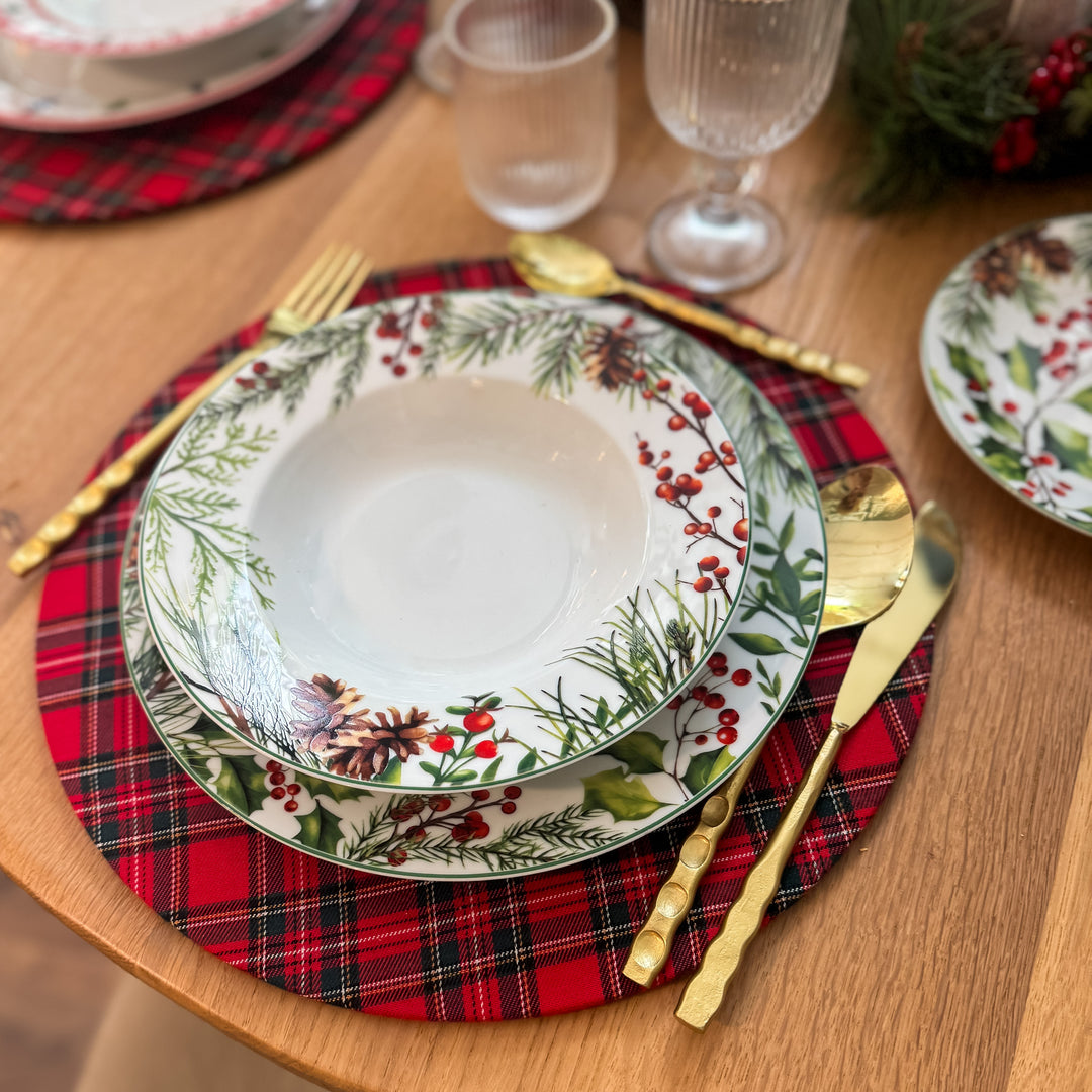 RAEDER Figuras Navideñas, Juego De 4 Abetos De Porcelana