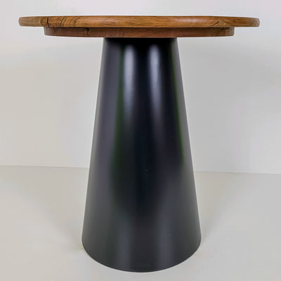 Mesa auxiliar madera y metal negra 52 cm