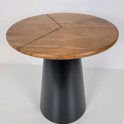 Mesa auxiliar madera y metal negra 52 cm
