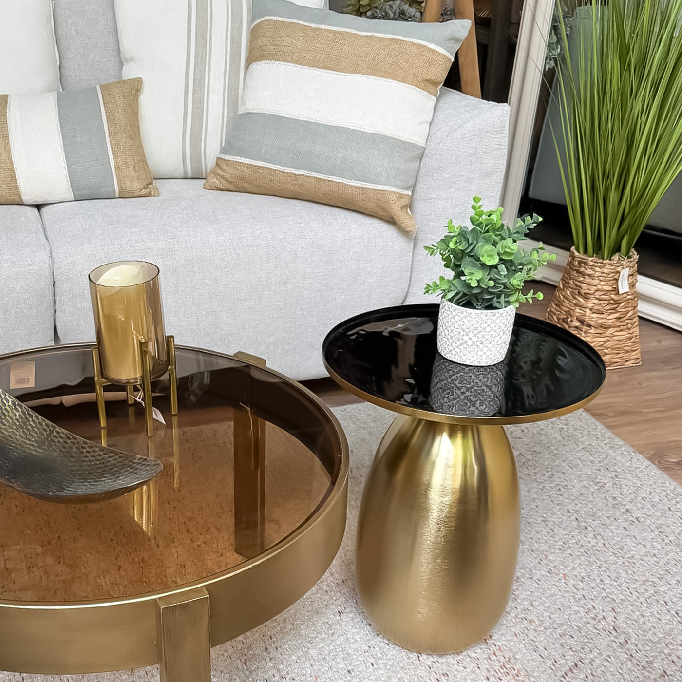 Muebles Mesas Auxiliares Metal Dorado