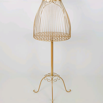 Maniquí y percha metal dorado 40x30x174 cm