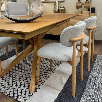 Silla beige madera roble 45x45x82 cm