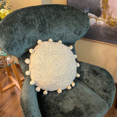 Textil Cojines Bordados Algodón Beige