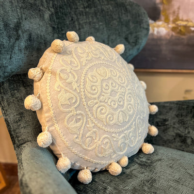 Textil Cojines Bordados Algodón Beige