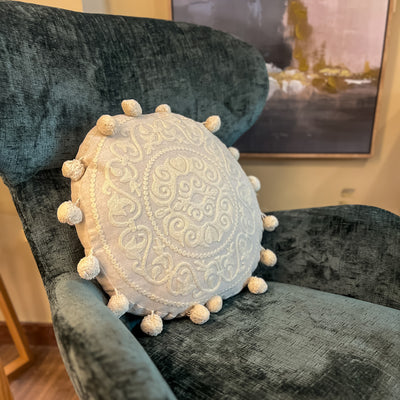 Textil Cojines Bordados Algodón Beige