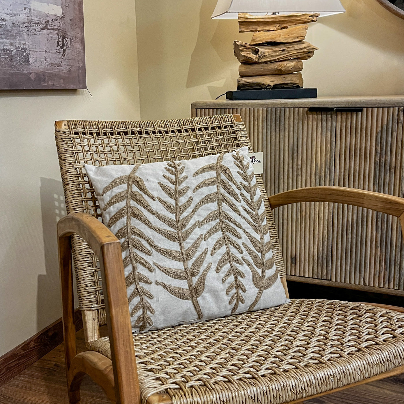 Textil Cojines Fibras naturales Beige