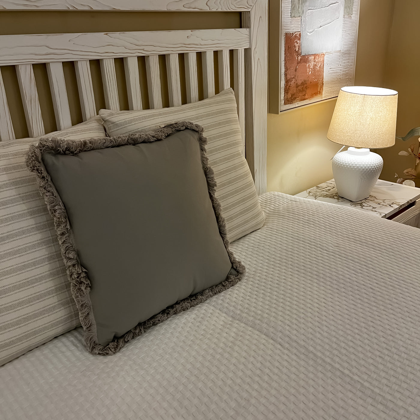 Textil Cojines Fibras sintéticas Gris