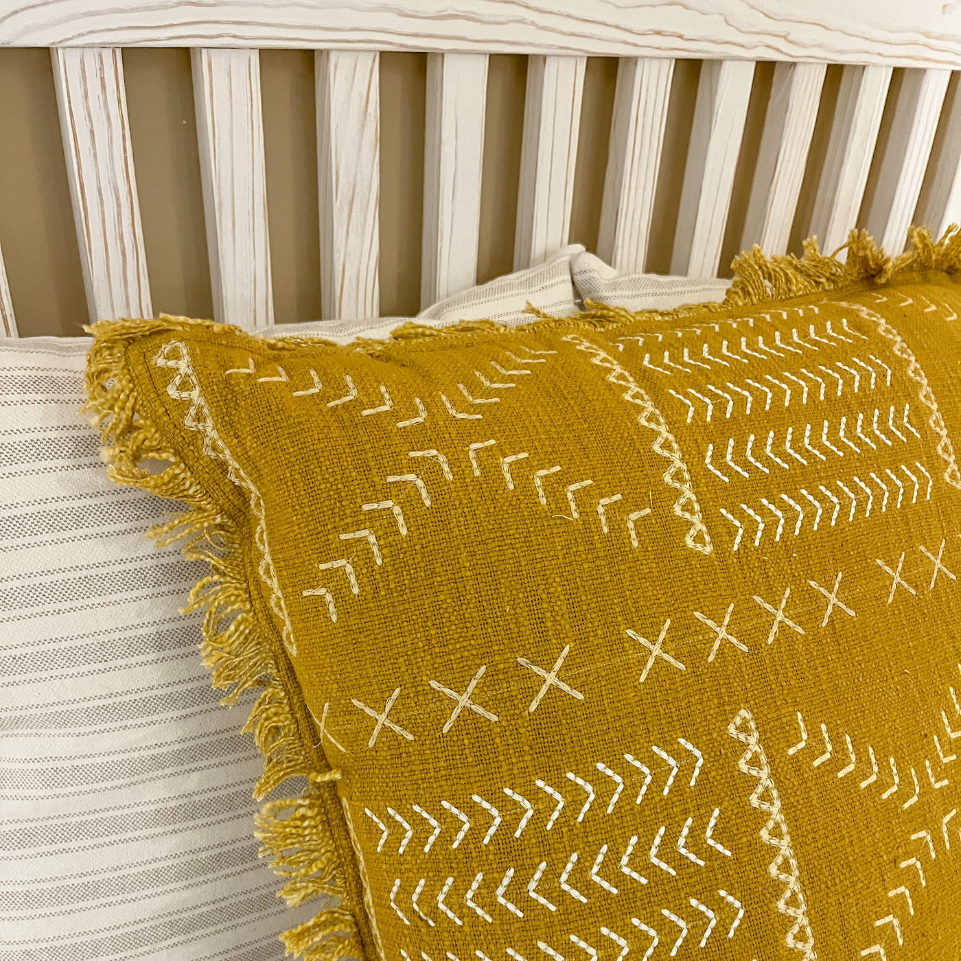 Textil Cojines Fibras sintéticas Mostaza