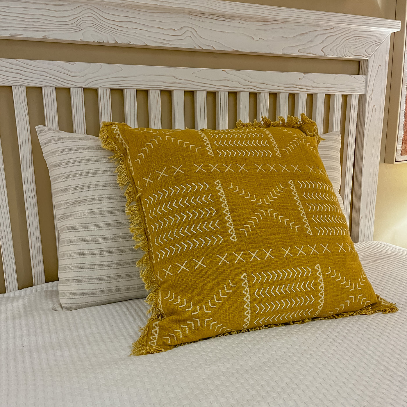 Textil Cojines Fibras sintéticas Mostaza