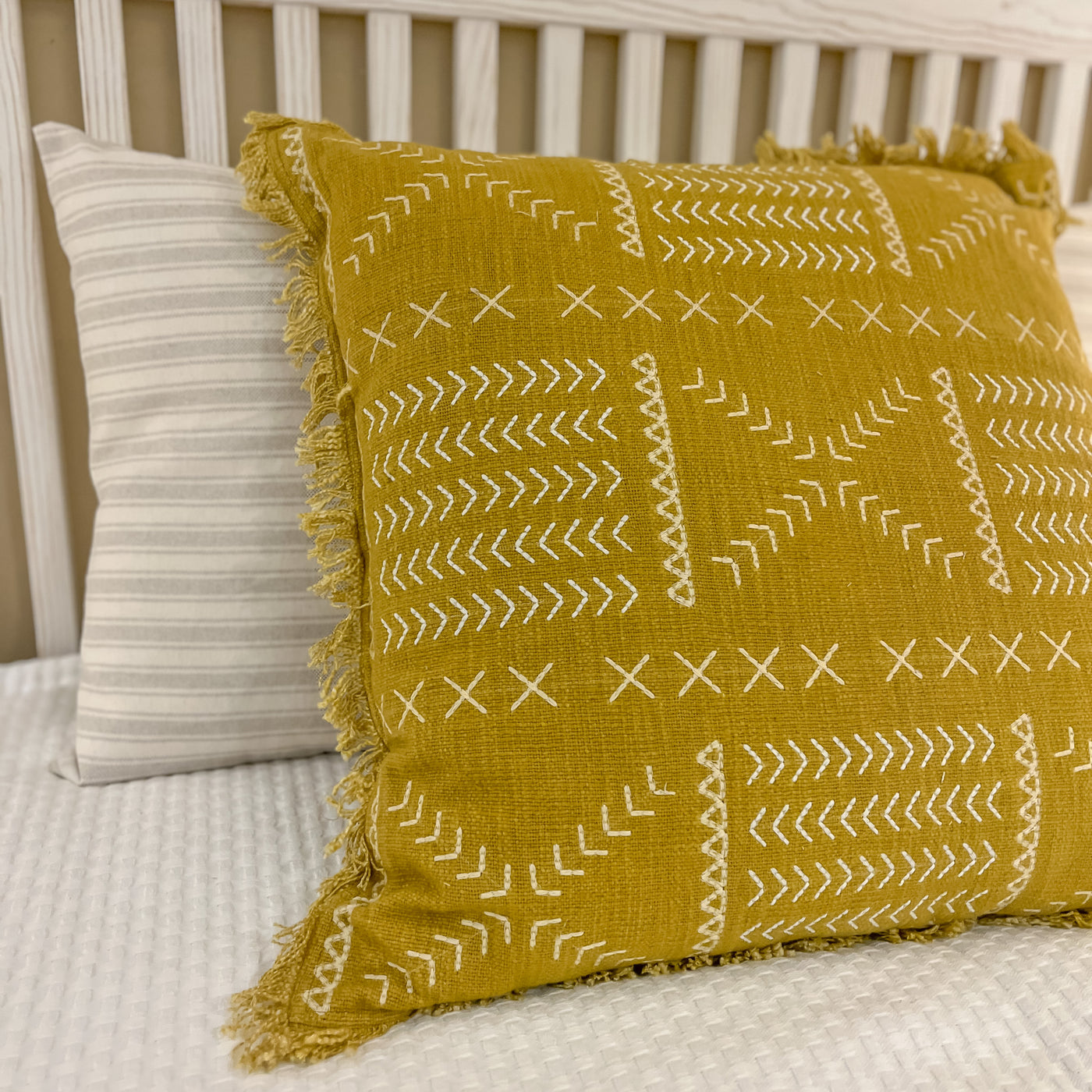 Textil Cojines Fibras sintéticas Mostaza