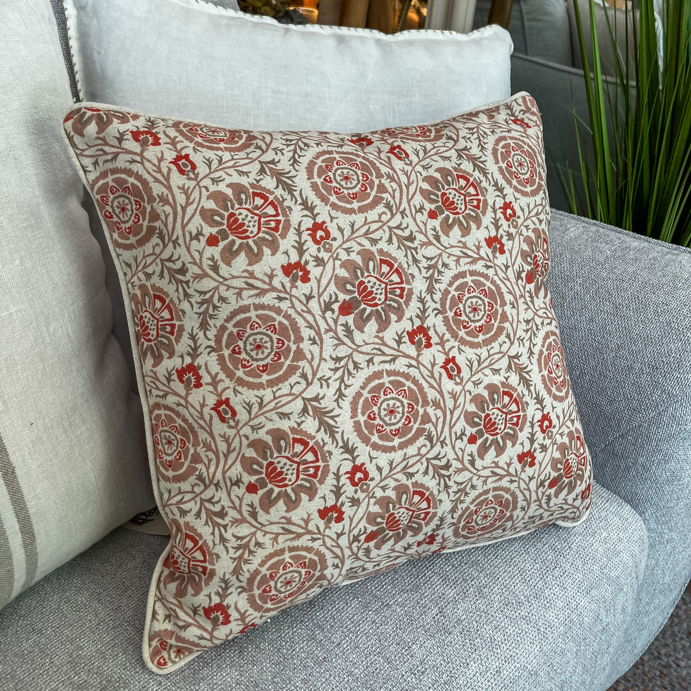 Textil Cojines Lino Naranja