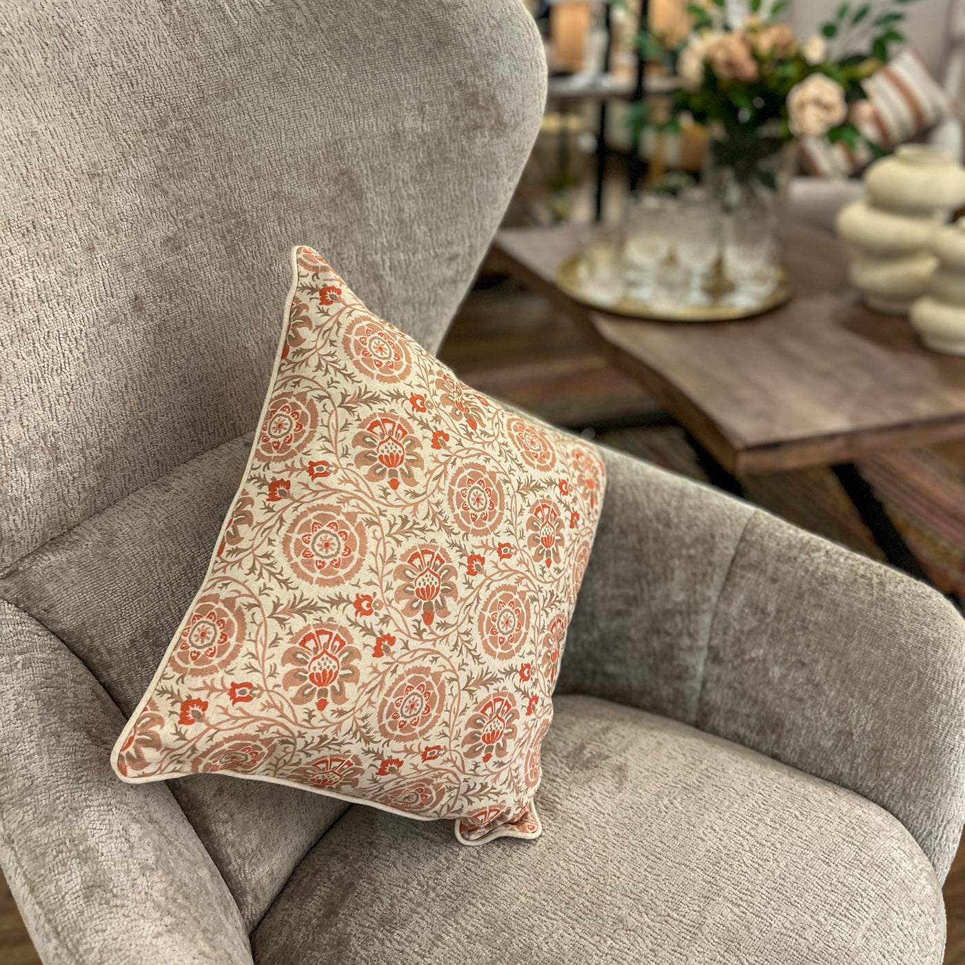 Textil Cojines Lino Naranja