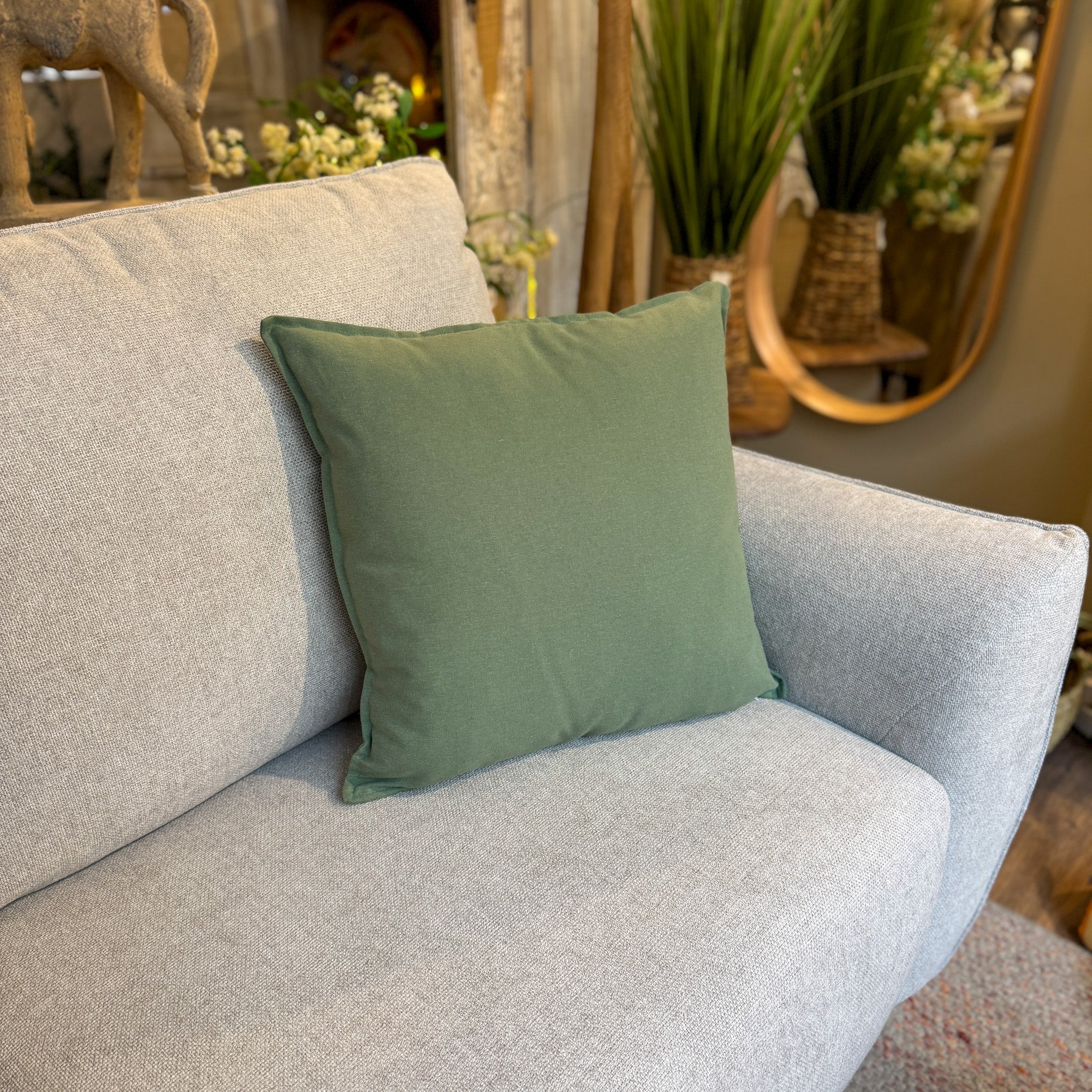 Textil Cojines Lino Verde